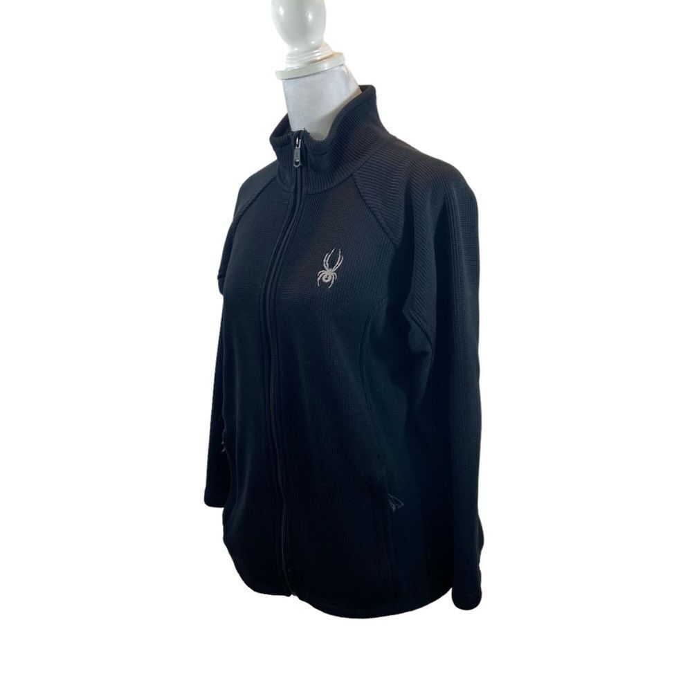 Ladies Spyder Knit and Fleece Black Full Zipper Jacket Size Large